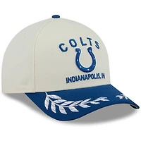 Casquette ajustable New Era 9FORTY A-Frame M-Crown pour homme, couleur crème/bleu royal, Indianapolis Colts, draft NFL 2025