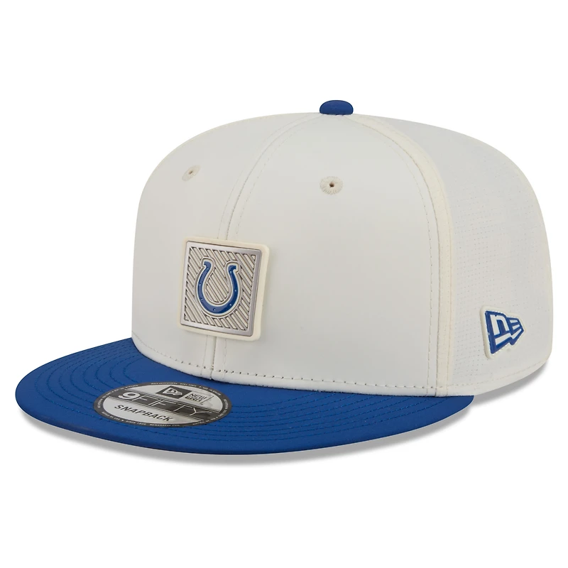 Men's New Era Cream/Royal Indianapolis Colts 2026 NFL Training Camp 9FIFTY Snapback Hat