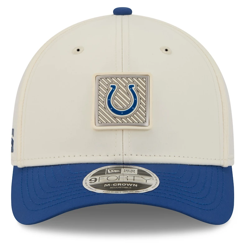 Casquette ajustable New Era crème/bleu roi Indianapolis Colts 2026 NFL Training Camp 9FORTY pour homme
