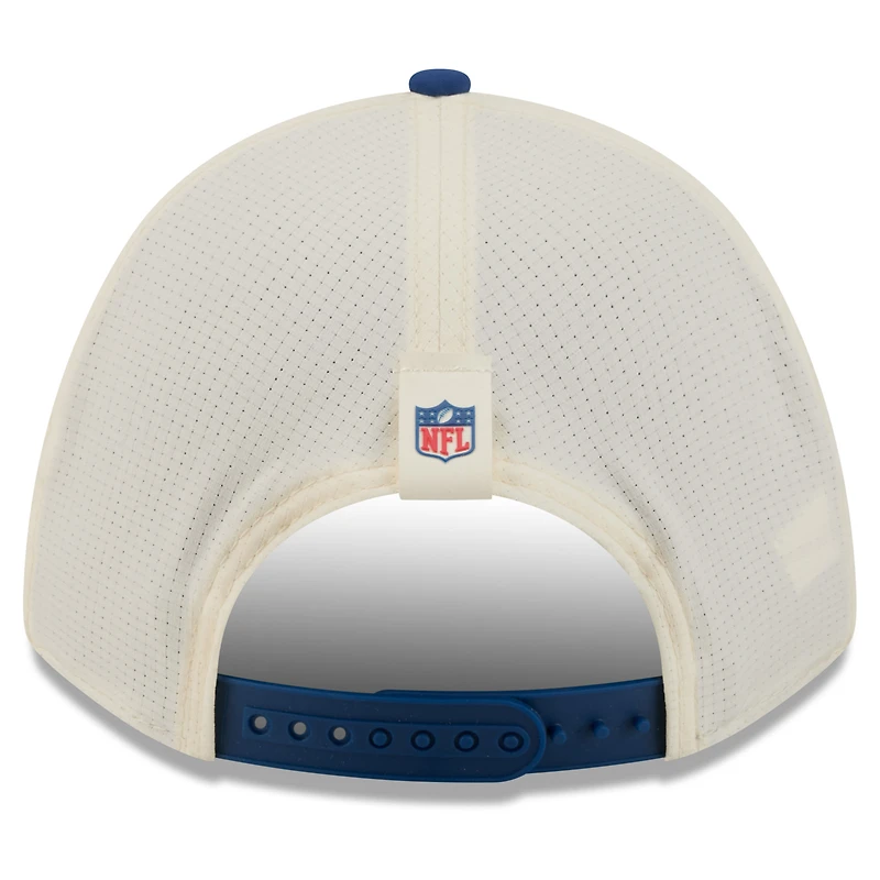 Men's New Era Cream/Royal Indianapolis Colts 2026 NFL Training Camp 9FORTY Adjustable Hat