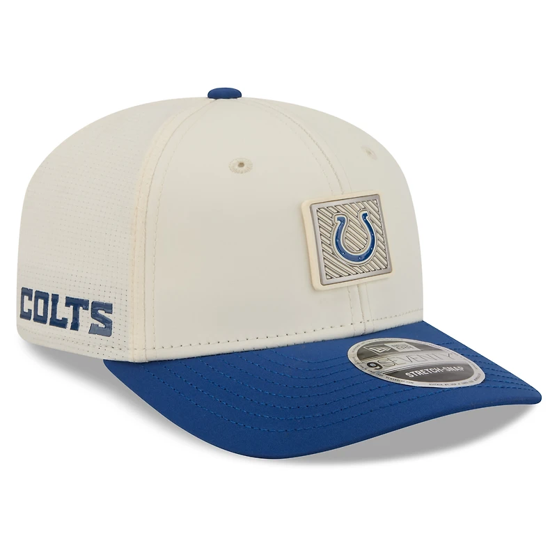 Casquette ajustable New Era crème/bleu roi Indianapolis Colts 2026 NFL Training Camp 9SEVENTY pour homme