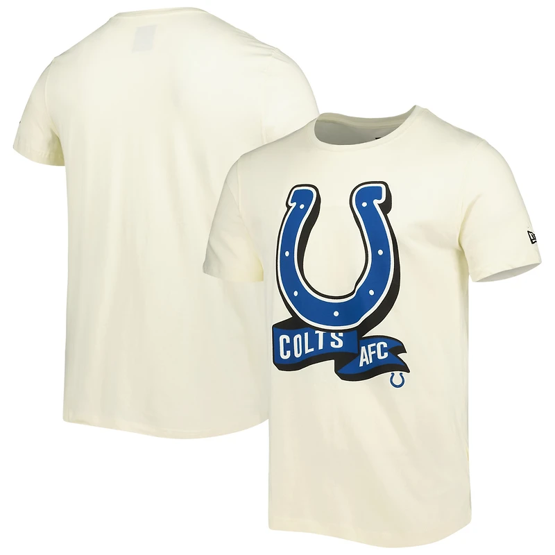 T-shirt New Era crème Indianapolis Colts Sideline Chrome pour homme