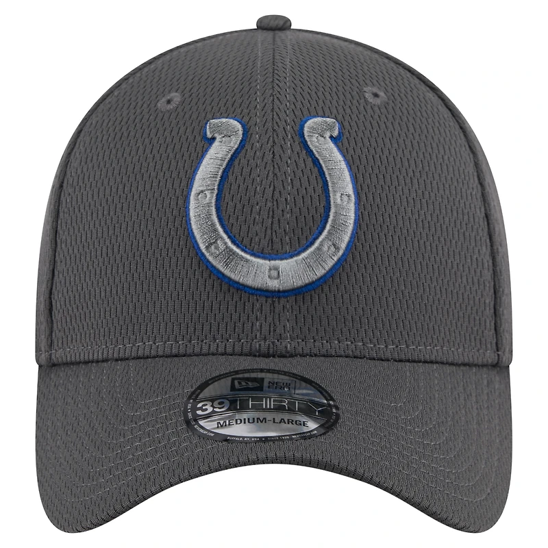 Casquette New Era Graphite Indianapolis Colts Main 39THIRTY Flex pour homme
