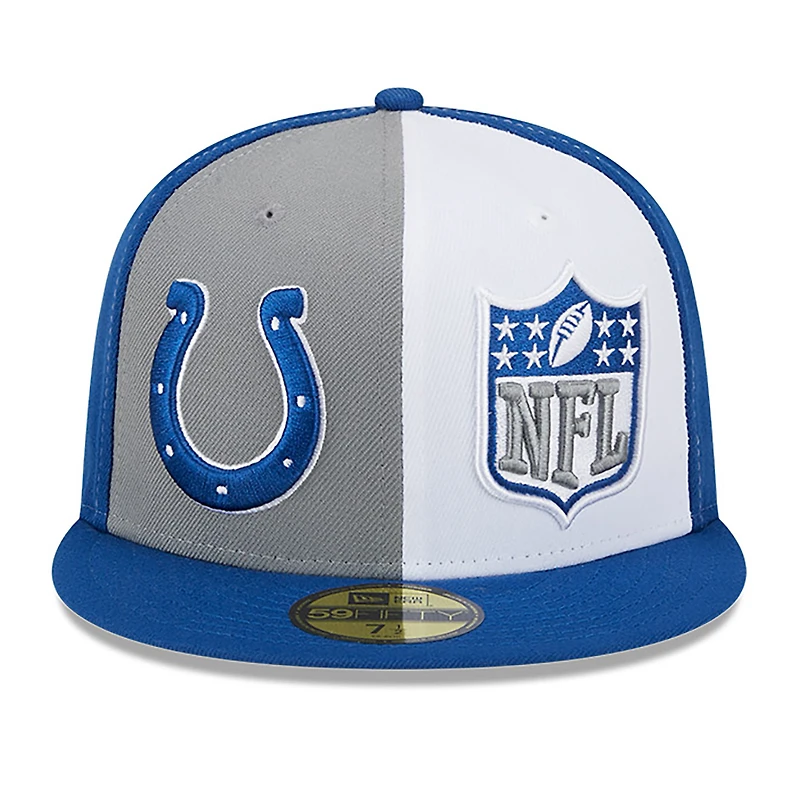 Men's New Era  Gray/Royal Indianapolis Colts 2023 Sideline 59FIFTY Fitted Hat