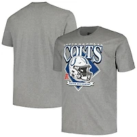 T-shirt gris avec casque Big & Tall des Colts d'Indianapolis New Era pour hommes
