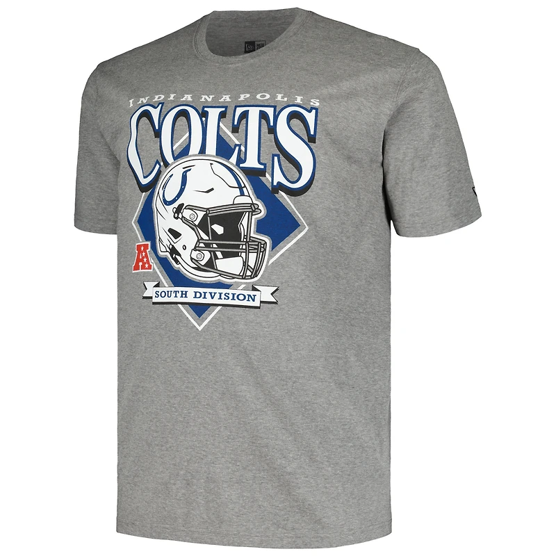 T-shirt gris avec casque Big & Tall des Colts d'Indianapolis New Era pour hommes