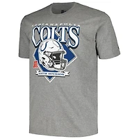 T-shirt gris avec casque Big & Tall des Colts d'Indianapolis New Era pour hommes