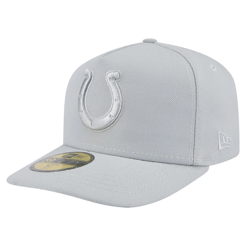 Men's New Era Gray Indianapolis Colts Color Pack A-Frame 59FIFTY Fitted Hat