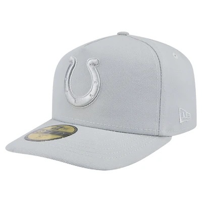 Men's New Era Gray Indianapolis Colts Color Pack A-Frame 59FIFTY Fitted Hat