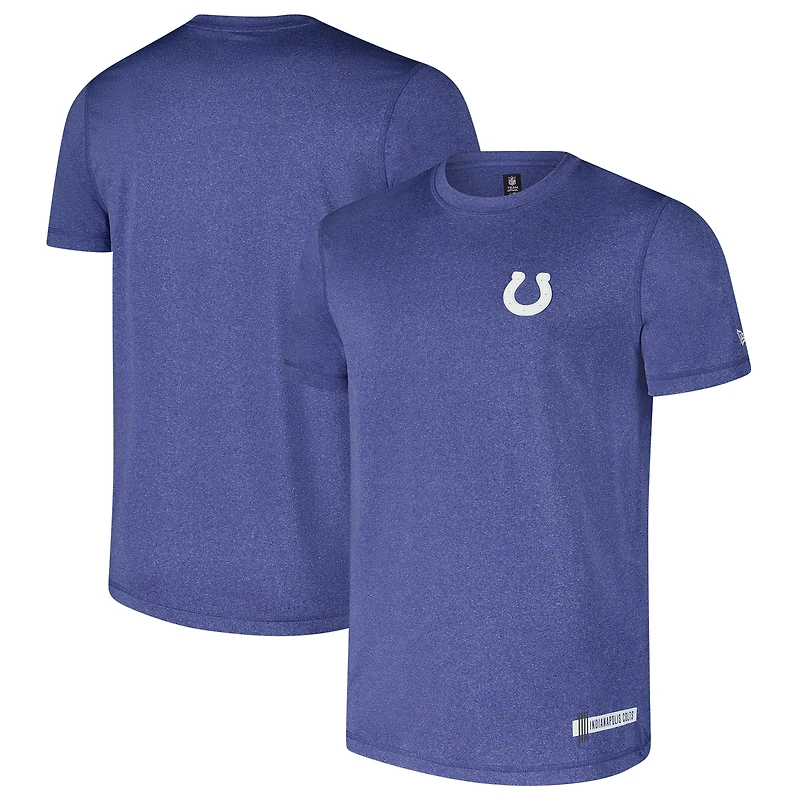 T-shirt du camp d'entraînement NFL 2024 New Era Heather Royal Indianapolis Colts pour homme