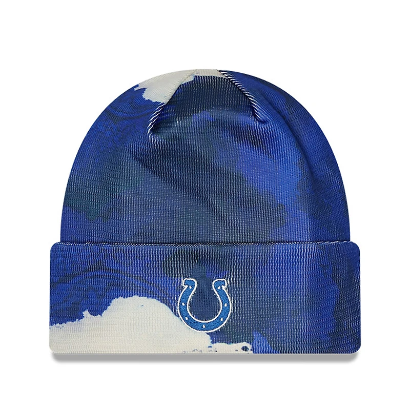 Men's New Era Royal Indianapolis Colts 2022 Sideline - Ink Dye Cuffed Knit Hat