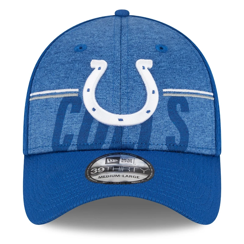 Casquette Flex New Era Royal Indianapolis Colts 2023 NFL Training Camp 39THIRTY pour homme