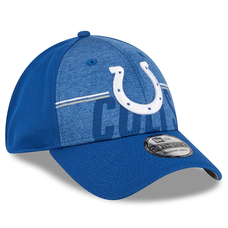 Casquette Flex New Era Royal Indianapolis Colts 2023 NFL Training Camp 39THIRTY pour homme