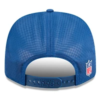 Casquette ajustable New Era Royal Indianapolis Colts 2025 Sideline 9SEVENTY Trucker pour homme