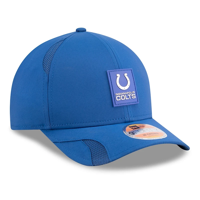 Casquette ajustable New Era Royal Indianapolis Colts 2025 Sideline 9FORTY pour homme