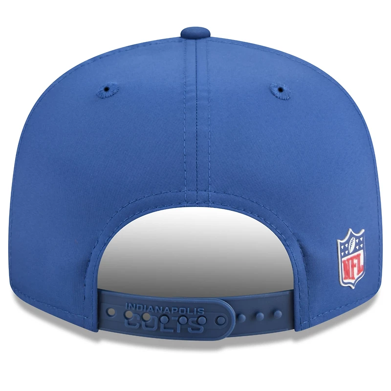 Casquette Snapback 9FIFTY à panneau fendu latéral New Era Royal Indianapolis Colts 2025 pour homme