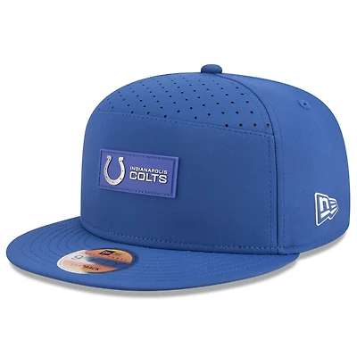 Casquette Snapback 9FIFTY à panneau fendu latéral New Era Royal Indianapolis Colts 2025 pour homme