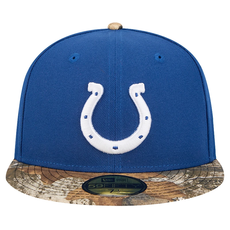 Casquette ajustée 59FIFTY à motif camouflage bicolore New Era Royal Indianapolis Colts Active pour homme