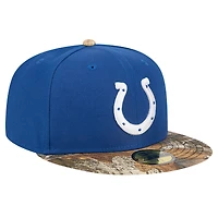 Casquette ajustée 59FIFTY à motif camouflage bicolore New Era Royal Indianapolis Colts Active pour homme