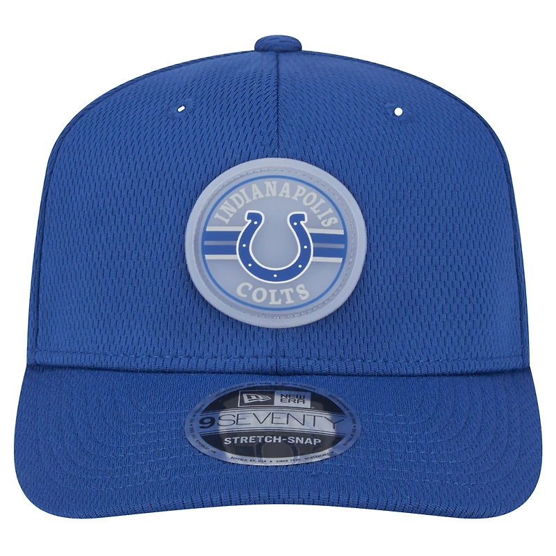 Men's New Era Royal Indianapolis Colts Adventure Patched 9SEVENTY Stretch-Snap Adjustable Hat
