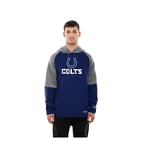Sweat à capuche raglan blocs de couleurs authentiques New Era Royal Indianapolis Colts Combine pour homme