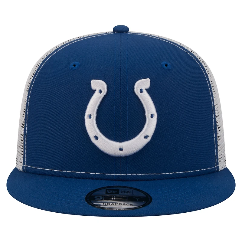 Casquette trucker snapback New Era Royal Indianapolis Colts Core Team 9FIFTY pour homme