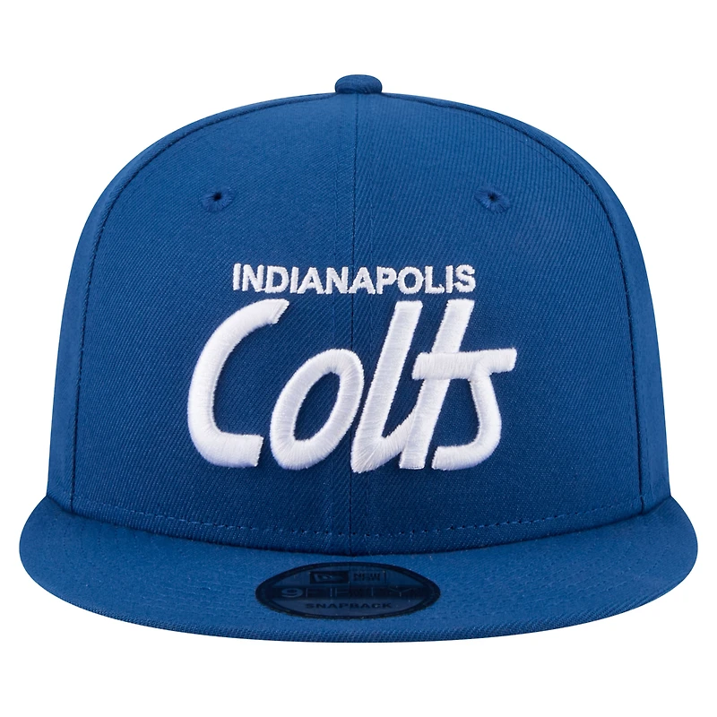 Casquette snapback New Era Royal Indianapolis Colts Core Team Script 9FIFTY pour homme
