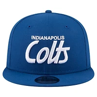 Casquette snapback New Era Royal Indianapolis Colts Core Team Script 9FIFTY pour homme