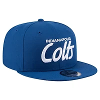 Casquette snapback New Era Royal Indianapolis Colts Core Team Script 9FIFTY pour homme