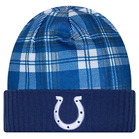 Bonnet en tricot à revers Royal Indianapolis Colts Sideline Statement pour homme New Era
