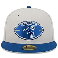 Men's New Era Stone/Royal Indianapolis Colts 2024 Sideline Historic 59FIFTY Fitted Hat