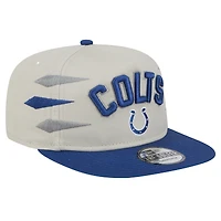 Casquette de golf athlétique à visière snapback Indianapolis Colts Stone/Royal New Era pour homme