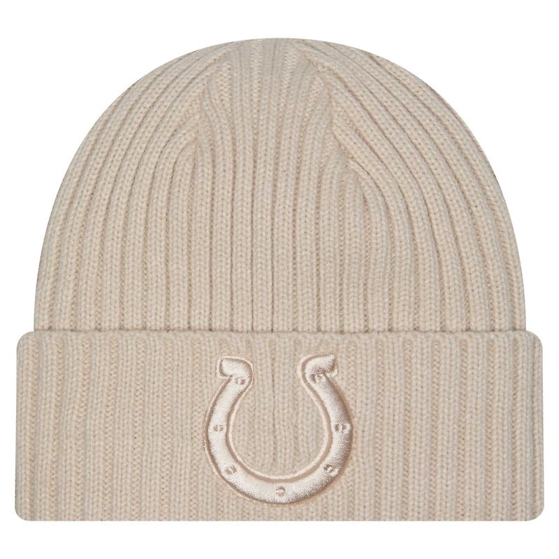 Bonnet tricoté à revers en coloris Stone Indianapolis Colts de New Era pour homme