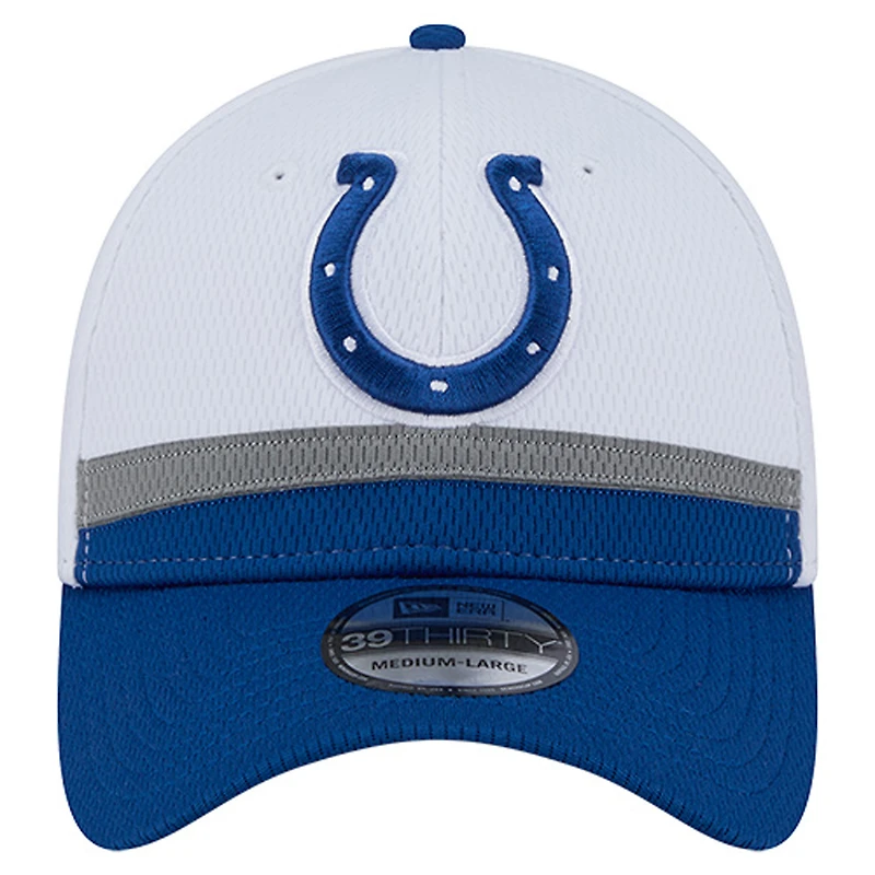 Men's New Era White/Royal Indianapolis Colts Dashmark Rays 39THIRTY Flex Hat