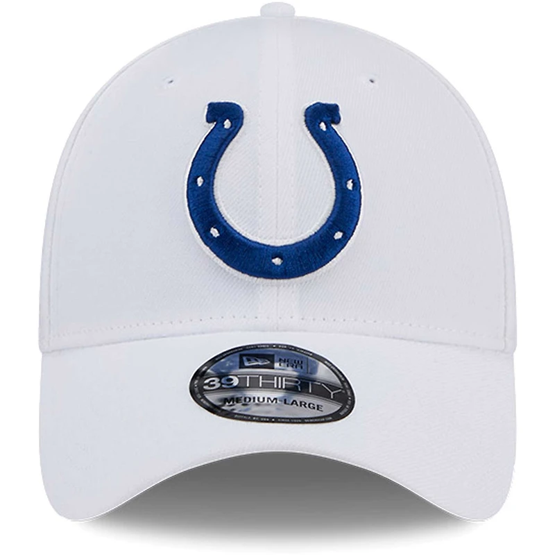 Casquette flexible principale 39THIRTY des Colts d'Indianapolis New Era pour hommes, blanche
