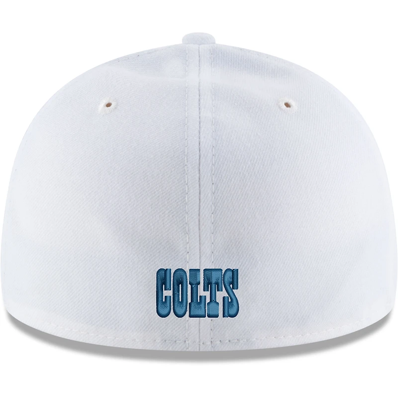 Men's New Era White Indianapolis Colts Omaha Low Profile 59FIFTY Fitted Hat