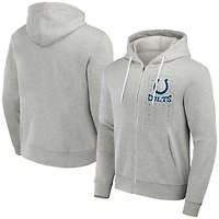 Sweat à capuche zippé pour homme de la collection NFL x Darius Rucker Fanatics, gris chiné, Indianapolis Colts