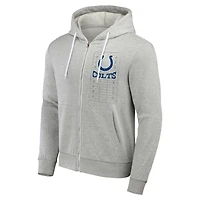 Sweat à capuche zippé pour homme de la collection NFL x Darius Rucker Fanatics, gris chiné, Indianapolis Colts