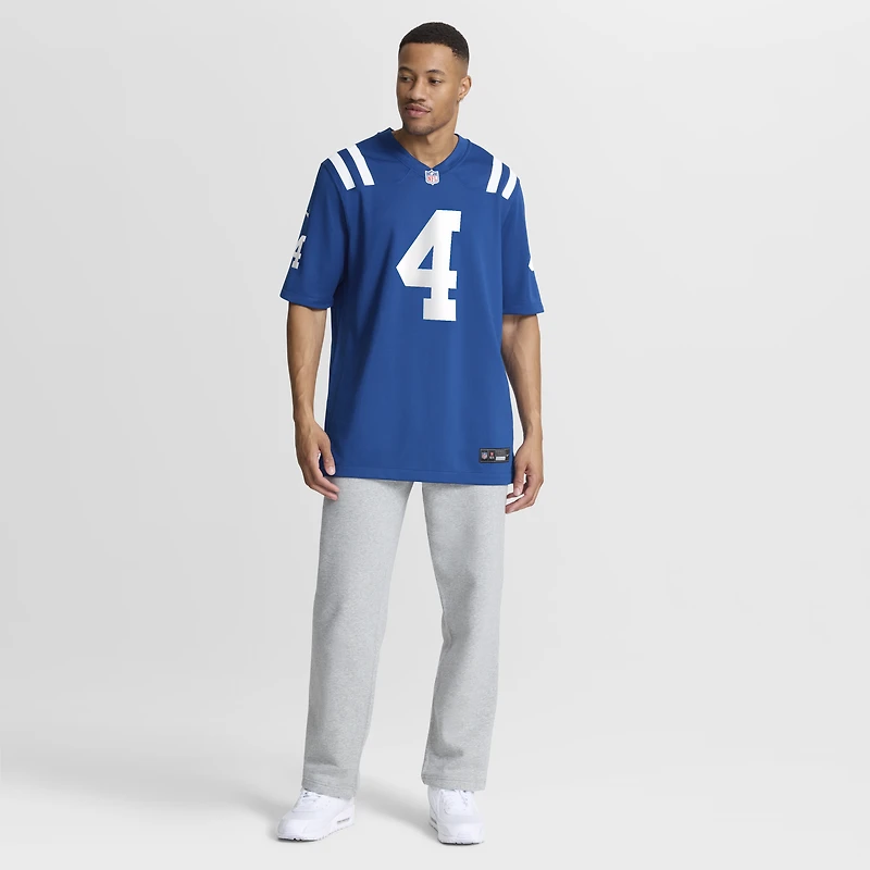 Maillot de match retiré l'équipe Nike Adam Vinatieri Royal des Indianapolis Colts pour hommes