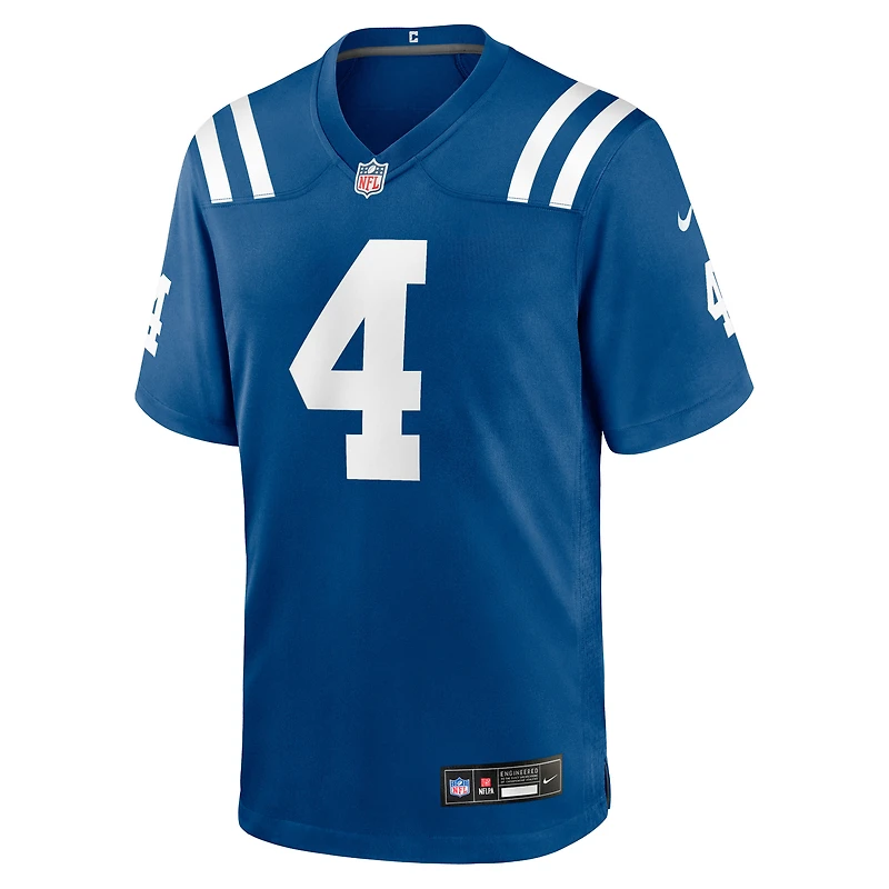 Maillot de match retiré l'équipe Nike Adam Vinatieri Royal des Indianapolis Colts pour hommes