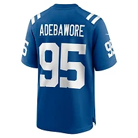 Maillot de match l'équipe Nike Adetomiwa Adebawore Royal Indianapolis Colts pour homme