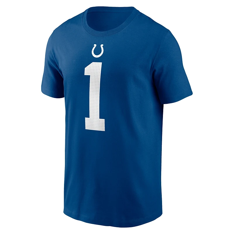 T-shirt Nike pour homme, modèle Ahmad Sauce Gardner Royal, Indianapolis Colts, avec nom et numéro du joueur