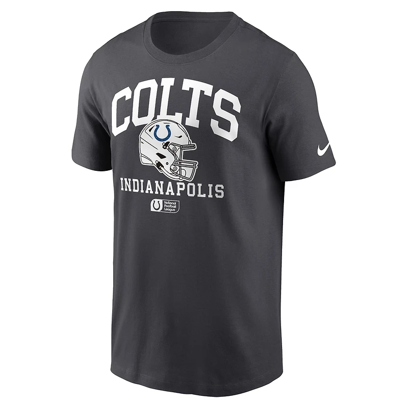 Men's Nike Anthracite Indianapolis Colts Helmet Essential T-Shirt