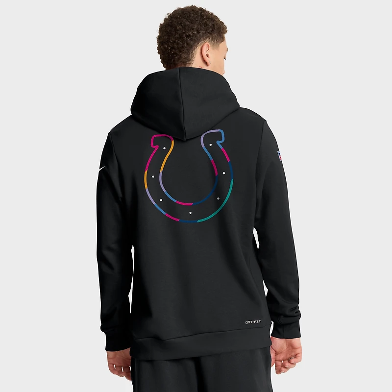 Sweat à capuche Nike noir Indianapolis Colts 2025 NFL Crucial Catch Sideline Standard Issue Dri-FIT pour homme