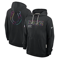 Sweat à capuche Nike noir Indianapolis Colts 2025 NFL Crucial Catch Sideline Standard Issue Dri-FIT pour homme
