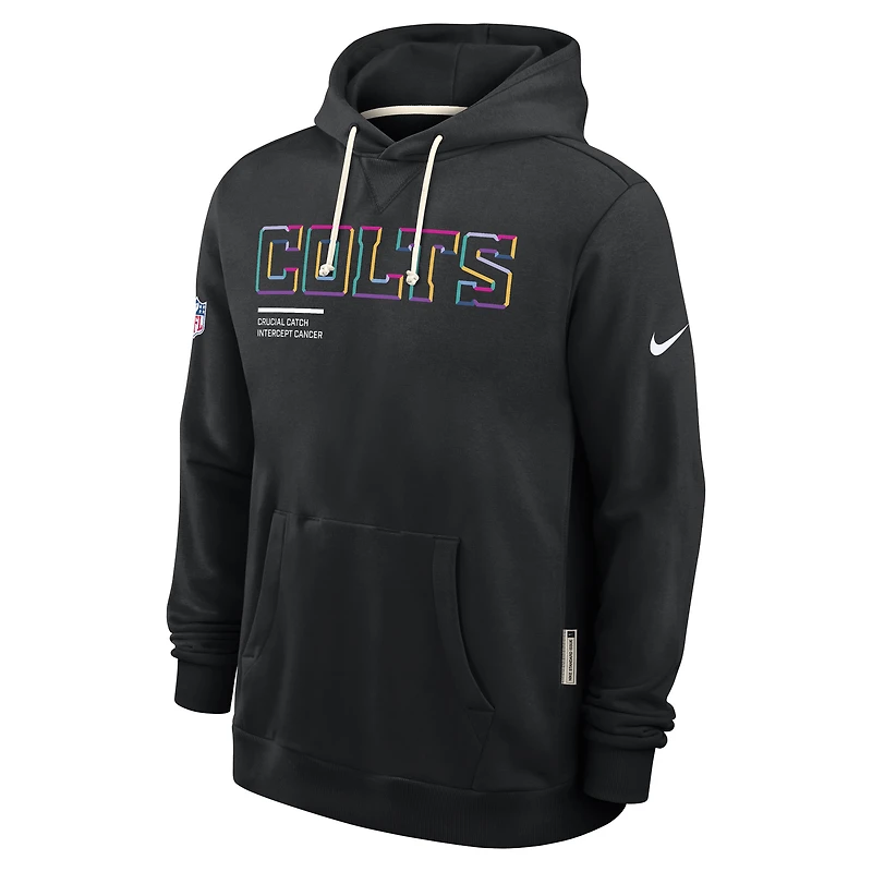 Sweat à capuche Nike noir Indianapolis Colts 2025 NFL Crucial Catch Sideline Standard Issue Dri-FIT pour homme
