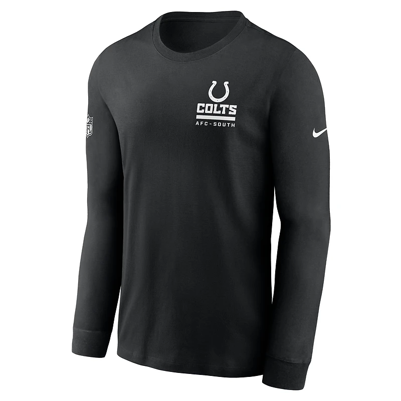 Men's Nike Black Indianapolis Colts Sideline Performance Long Sleeve T-Shirt