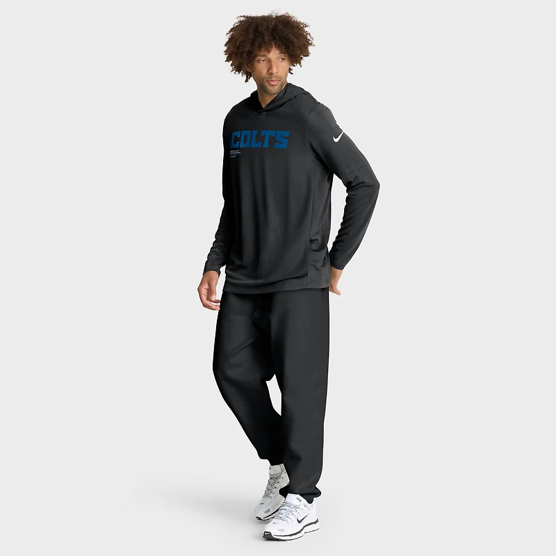 Men's Nike Black Indianapolis Colts Sideline Pure Fury Dri-FIT Long Sleeve Hoodie T-Shirt