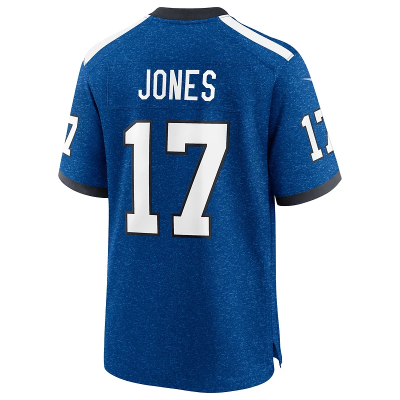 Men's Nike Daniel Jones Heather Royal Indianapolis Colts Alternate 2 Indiana Nights Game Jersey