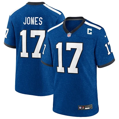 Maillot Nike Daniel Jones Heather Royal pour homme, Indianapolis Colts Alternate 2 Indiana Nights Game
